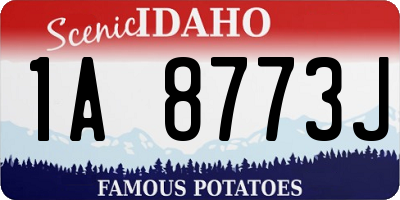 ID license plate 1A8773J