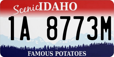ID license plate 1A8773M