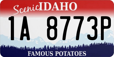 ID license plate 1A8773P
