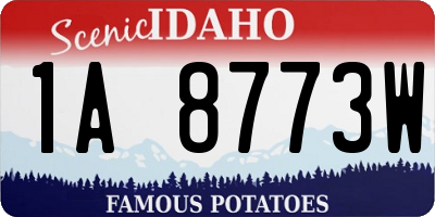 ID license plate 1A8773W