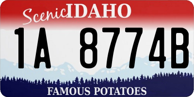 ID license plate 1A8774B