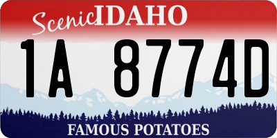 ID license plate 1A8774D
