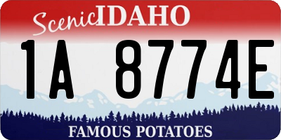 ID license plate 1A8774E