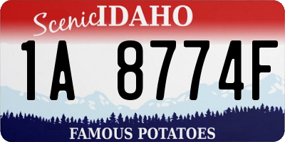 ID license plate 1A8774F