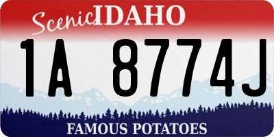 ID license plate 1A8774J