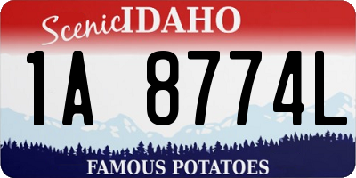 ID license plate 1A8774L