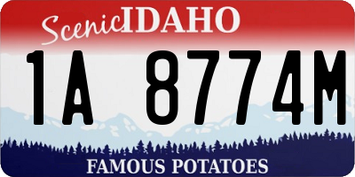 ID license plate 1A8774M