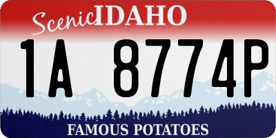 ID license plate 1A8774P