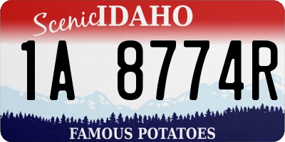 ID license plate 1A8774R