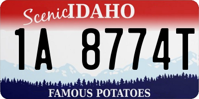 ID license plate 1A8774T