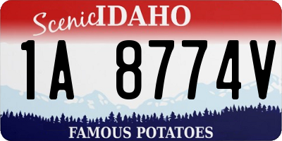 ID license plate 1A8774V