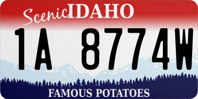 ID license plate 1A8774W