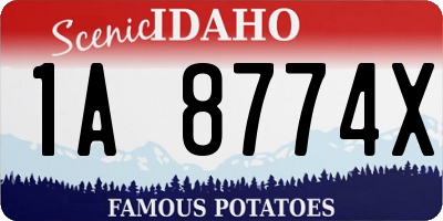 ID license plate 1A8774X
