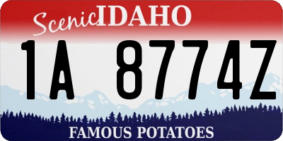 ID license plate 1A8774Z