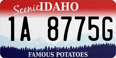 ID license plate 1A8775G