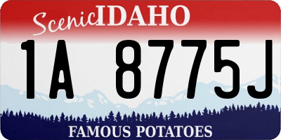 ID license plate 1A8775J