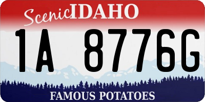 ID license plate 1A8776G