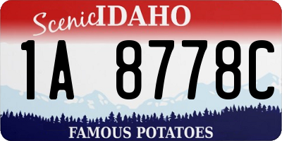 ID license plate 1A8778C
