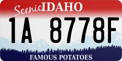 ID license plate 1A8778F
