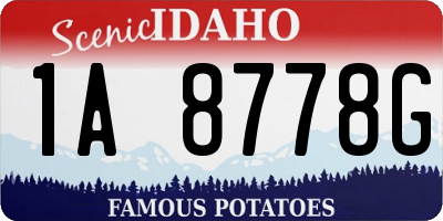 ID license plate 1A8778G