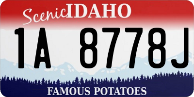 ID license plate 1A8778J
