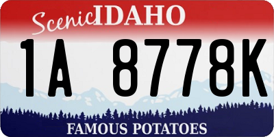 ID license plate 1A8778K