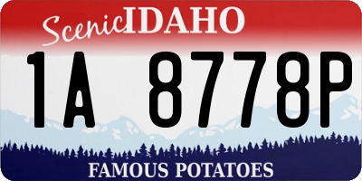 ID license plate 1A8778P