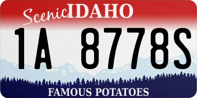 ID license plate 1A8778S