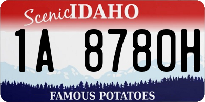 ID license plate 1A8780H