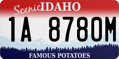 ID license plate 1A8780M