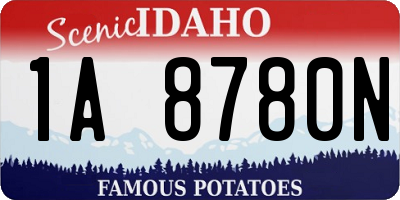 ID license plate 1A8780N