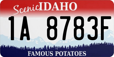 ID license plate 1A8783F