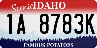 ID license plate 1A8783K