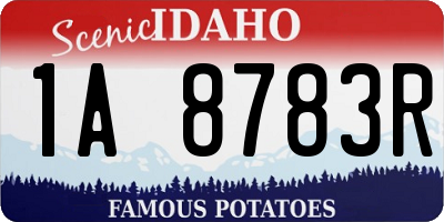 ID license plate 1A8783R
