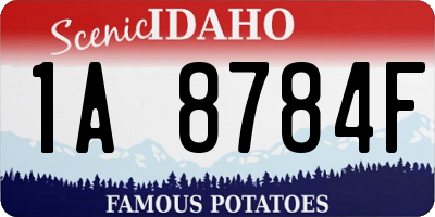 ID license plate 1A8784F