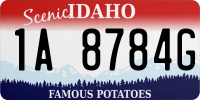 ID license plate 1A8784G