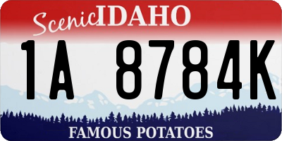 ID license plate 1A8784K