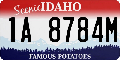 ID license plate 1A8784M