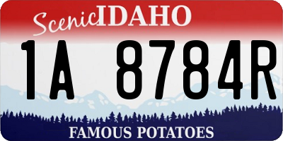 ID license plate 1A8784R