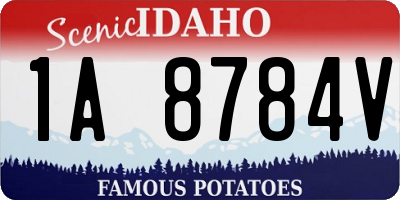 ID license plate 1A8784V