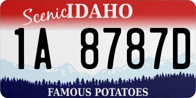 ID license plate 1A8787D
