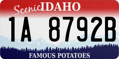 ID license plate 1A8792B