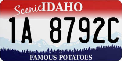 ID license plate 1A8792C