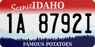ID license plate 1A8792I