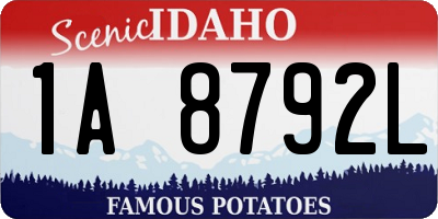 ID license plate 1A8792L