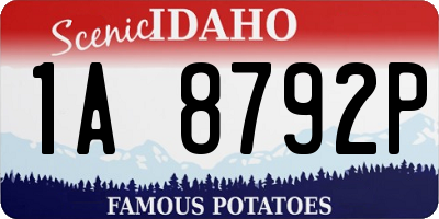 ID license plate 1A8792P