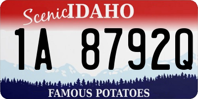ID license plate 1A8792Q