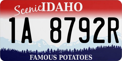 ID license plate 1A8792R