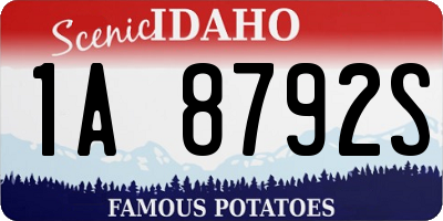 ID license plate 1A8792S