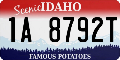 ID license plate 1A8792T